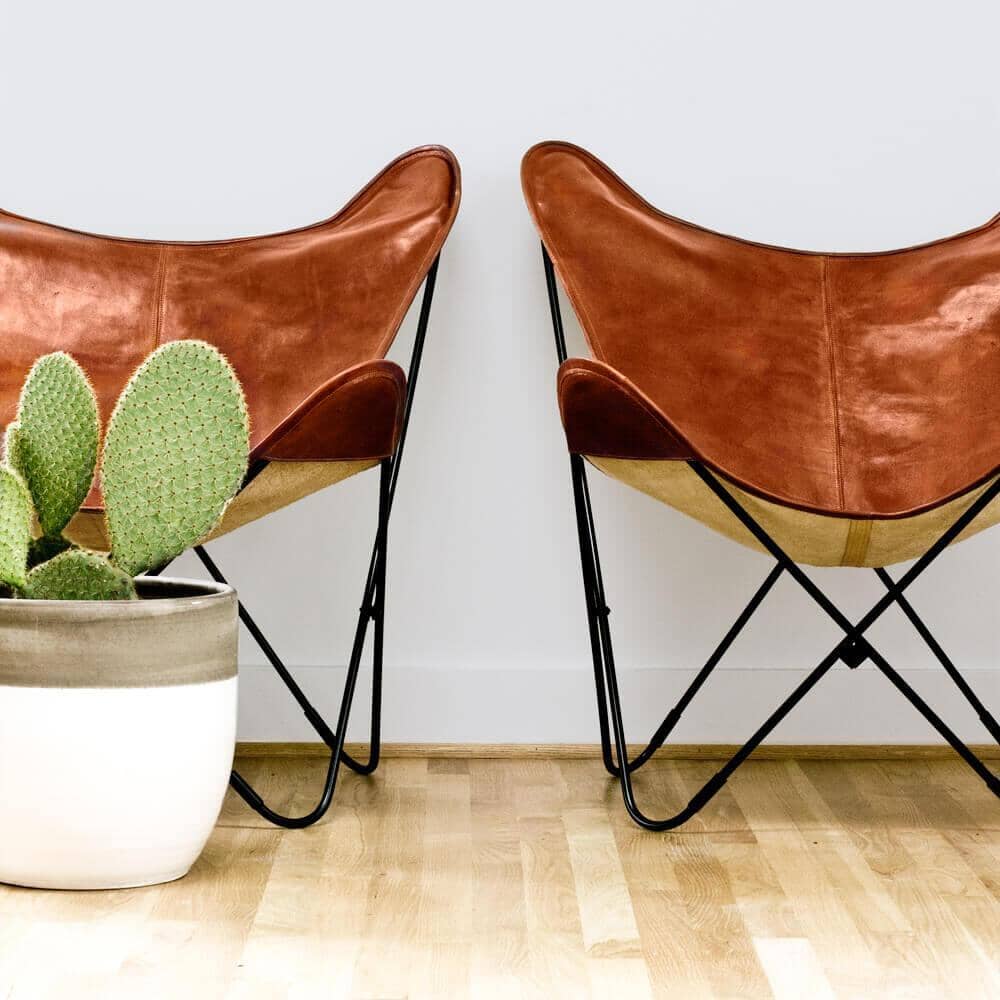 Der Cognac Vintage Butterfly Chair
