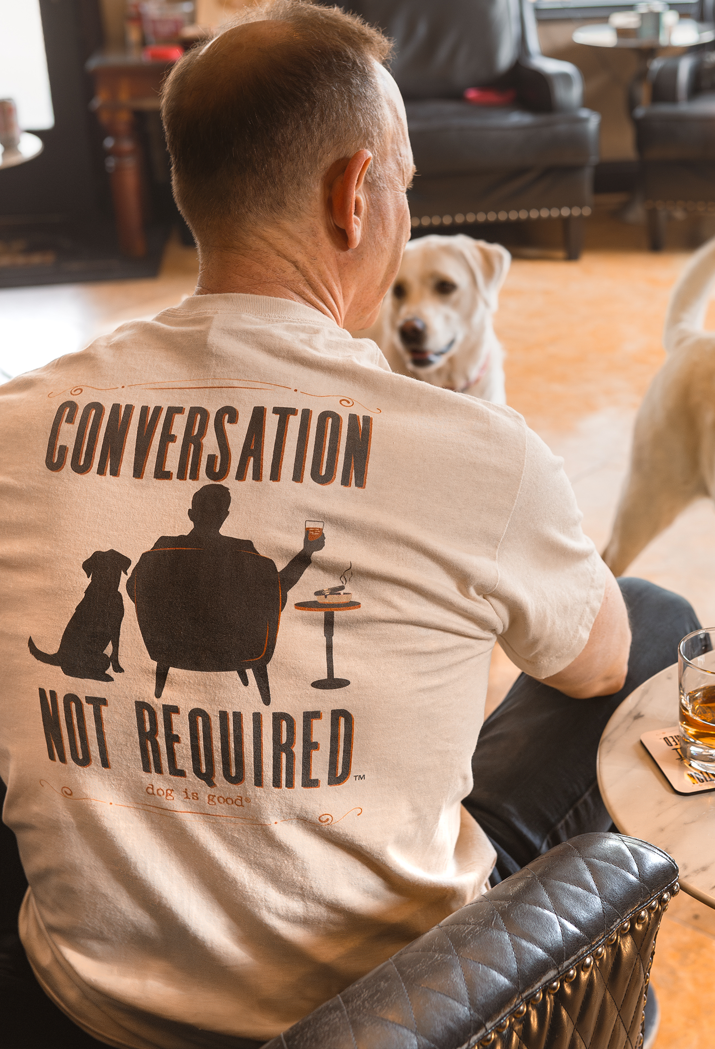 T-shirt : Pas besoin de parler, juste du Whisky (Beige clair)