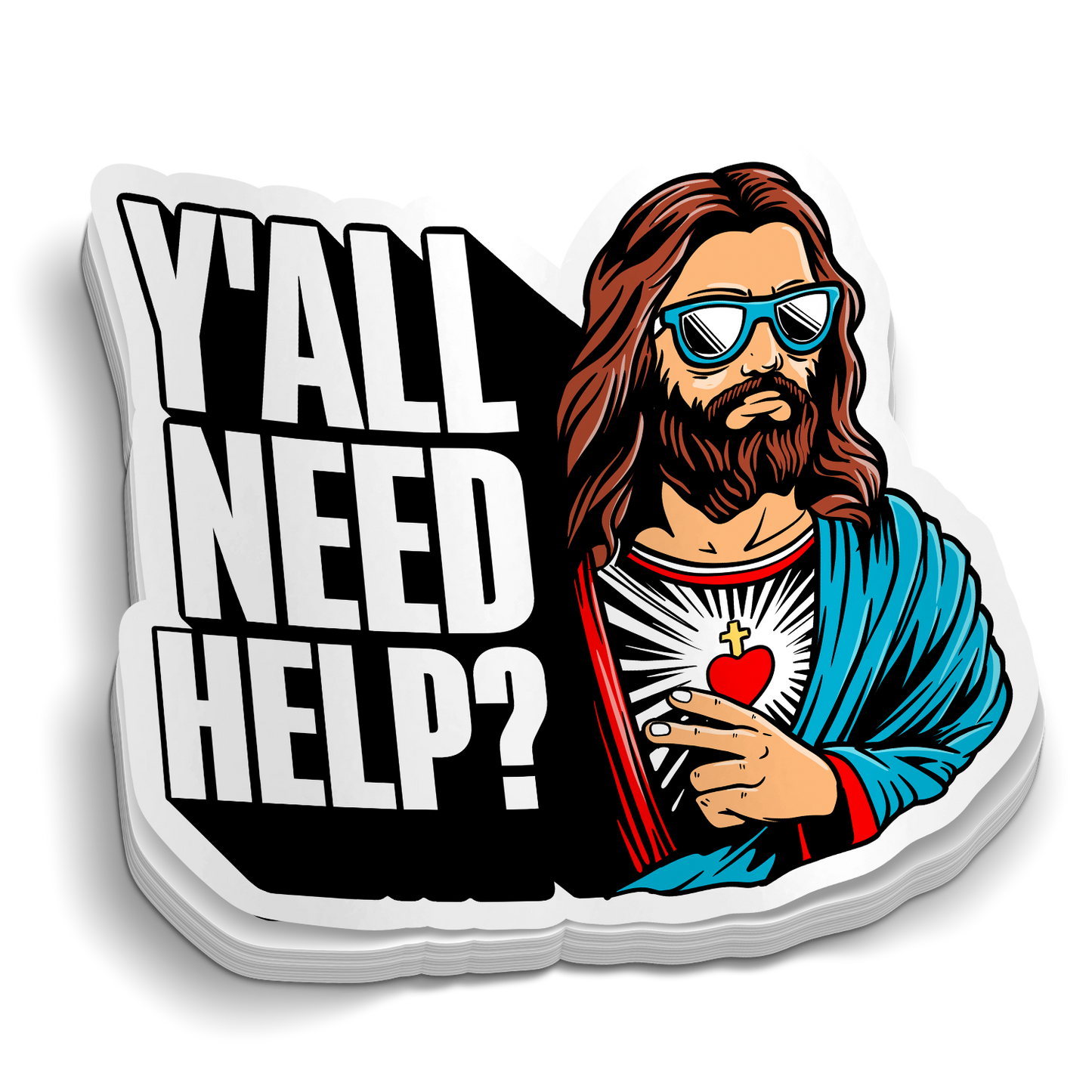 Ihr braucht Hilfe, Jesus, Aufkleber