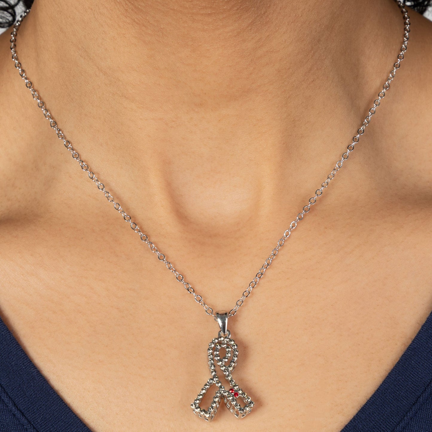 Outstanding Crystal Diabetes Awareness Necklace