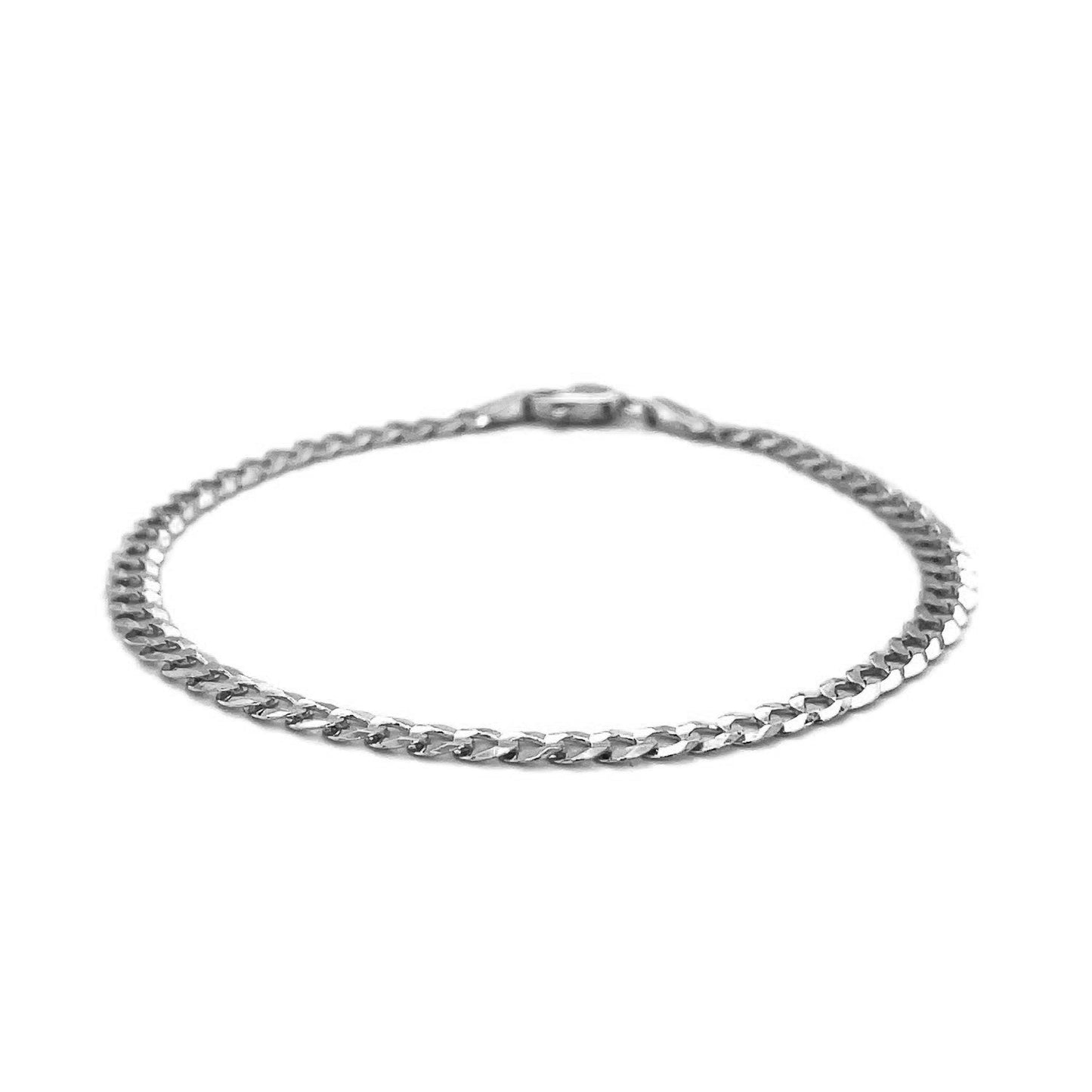 14k Weißgold massives Panzerkettenarmband (3,60 mm)