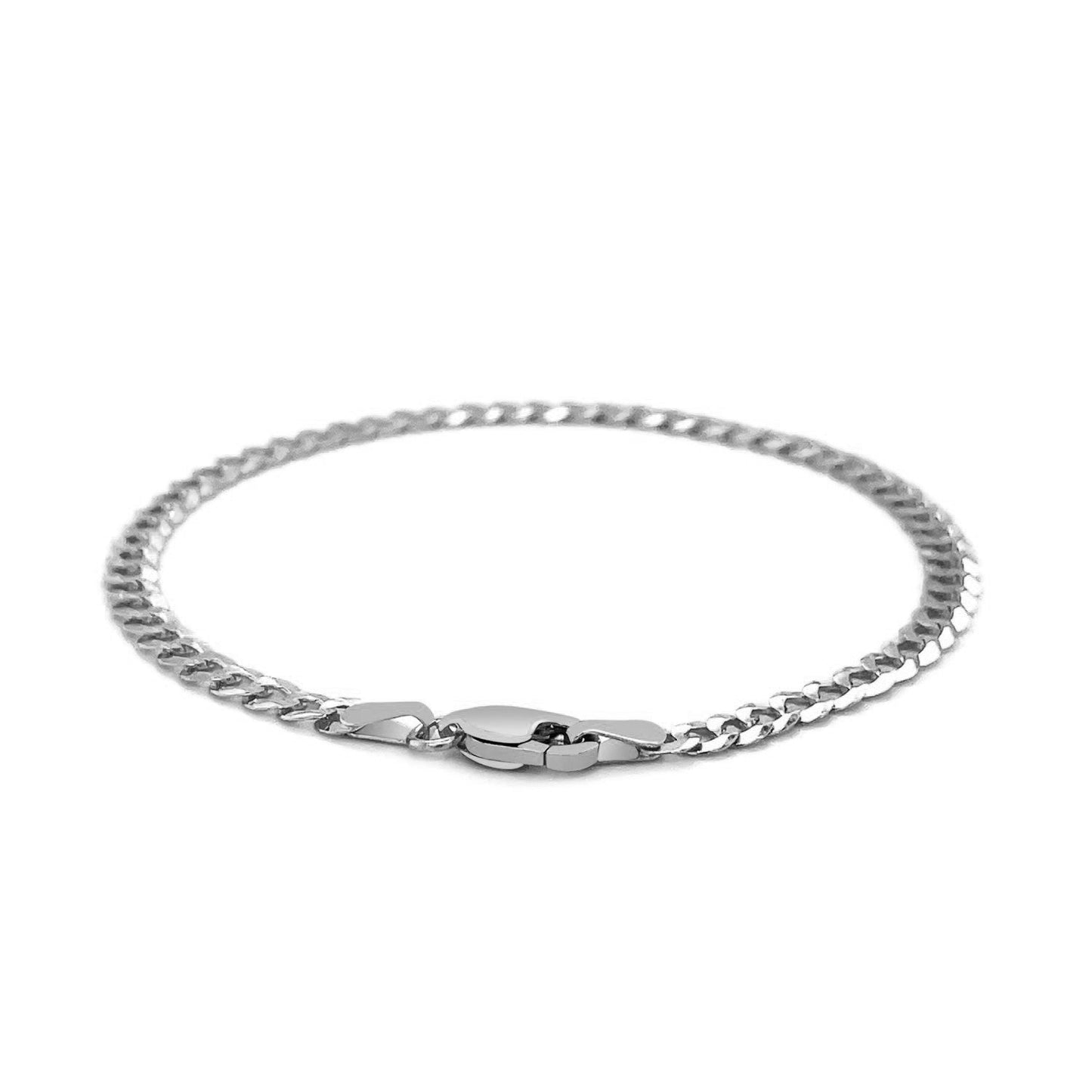 14k Weißgold massives Panzerkettenarmband (3,60 mm)