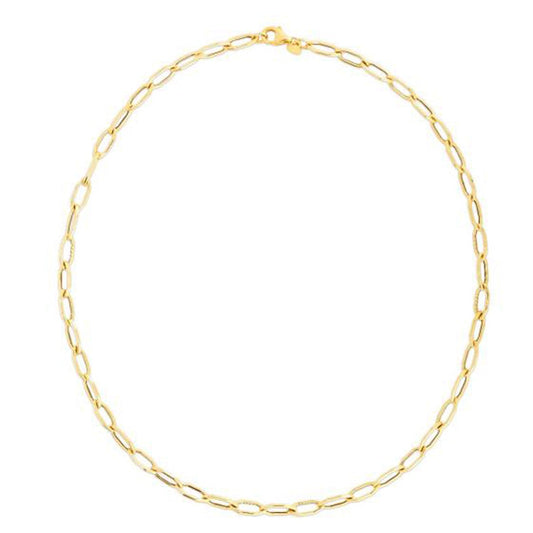14 Karat Gelbgold Halskette mit Sechseck-Gliedern