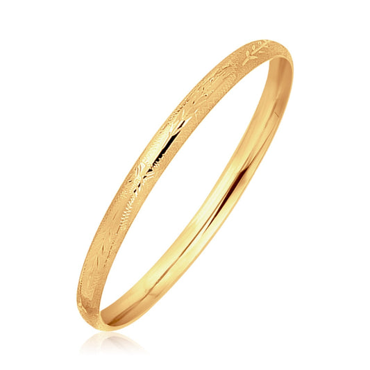 14k Gelbgold Kinderarmreif im Kuppel-Stil mit Diamantschliffen