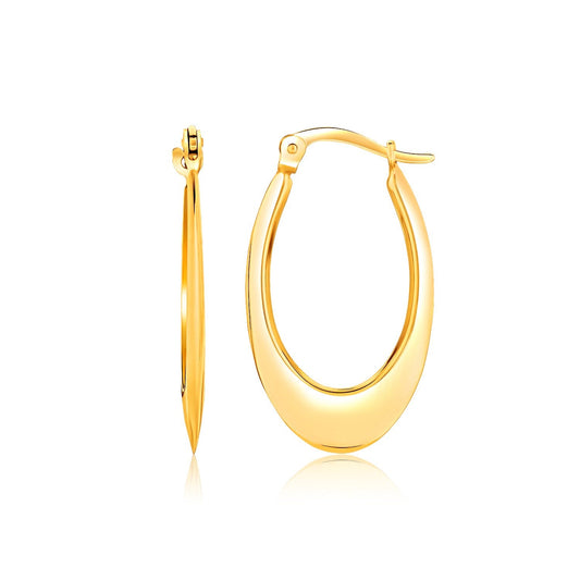 Ohrringe aus 14 Karat Gelbgold, bauchig, verlaufend, offenes Oval