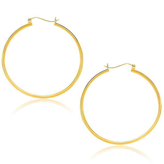 Boucles d'oreilles créoles polies en or jaune 10 carats (1,5x40mm)
