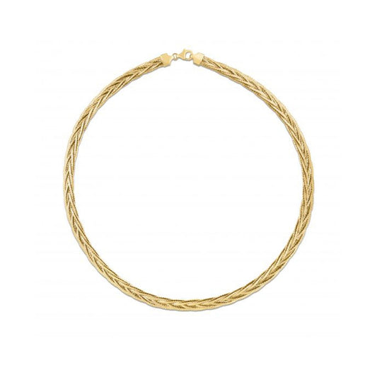 14K Gelbgold Rapunzel geflochtene Halskette