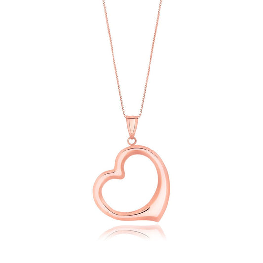 Herzanhänger aus 14 Karat Roségold mit schwebendem Design