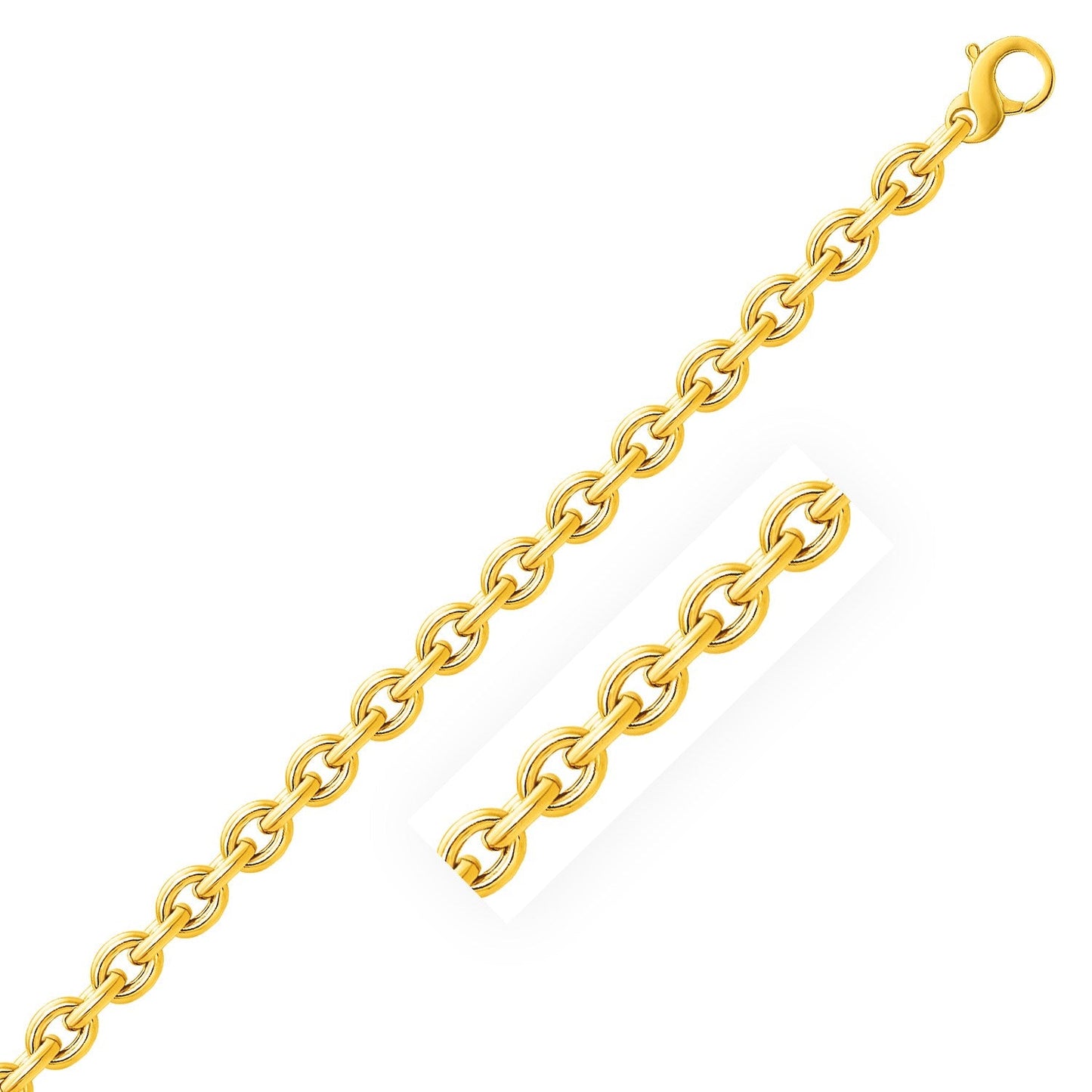 Armband aus 14 Karat Gelbgold mit poliertem Kabelmotiv (9,65 mm)