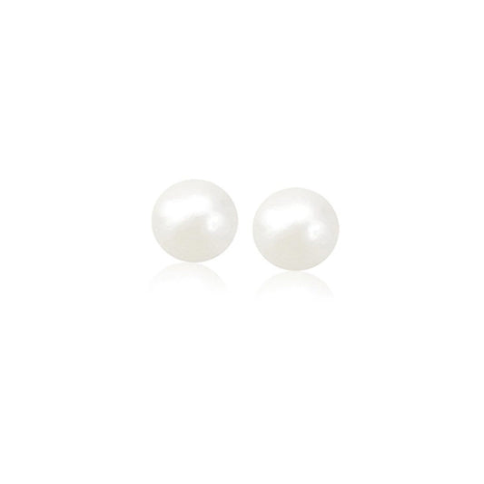 14k Gelbgold Süßwasserzuchtperlen-Ohrstecker (6mm)