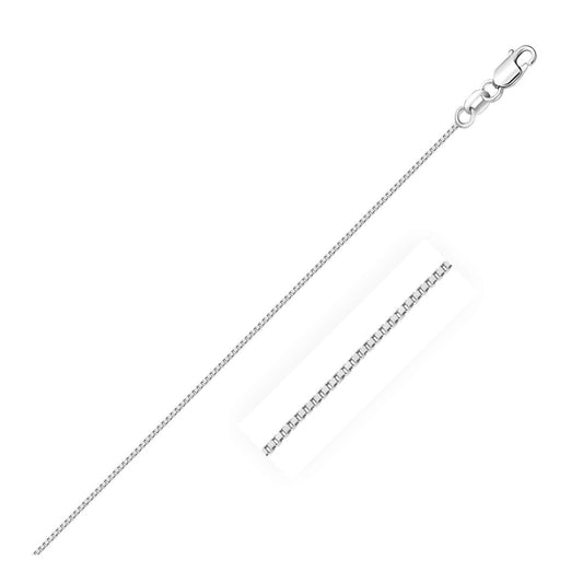 14 Karat Weißgold klassische Kastenkette (0,60 mm)