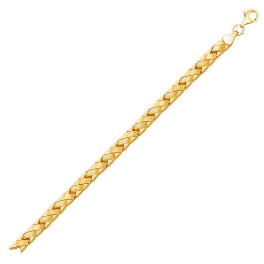 Armband aus 14 Karat Gelbgold mit ausgefallenem Korbgeflecht (4,85 mm)