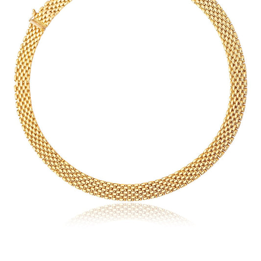 14 Karat Gelbgold Flexibles Panther-Halskette 9,0 mm