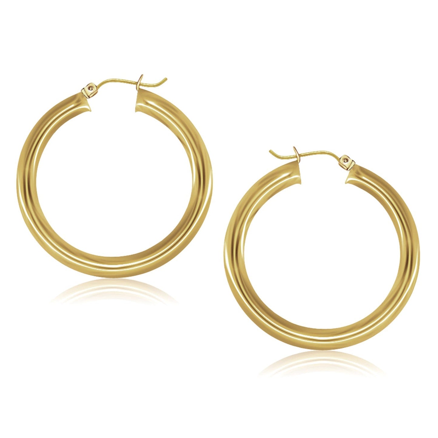 Créoles en or jaune 14 carats poli (5x40mm)