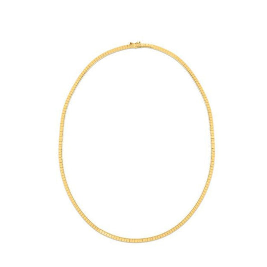 14 Karat Gelbgold Omega-Halskette in Ziegel-Design