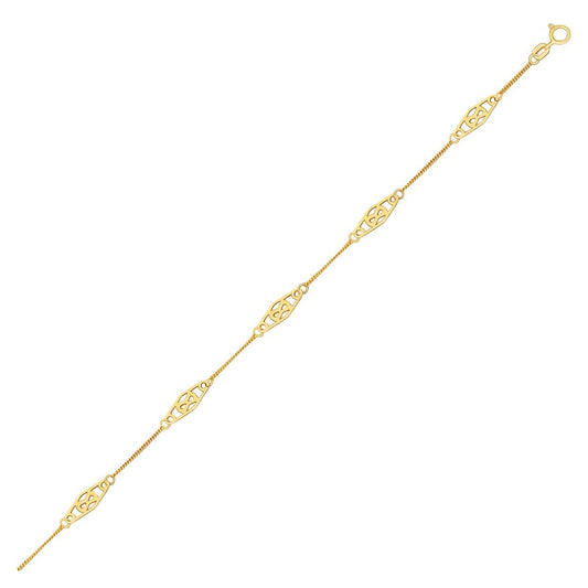 14 Karat Gelbgold Infinity Fußkettchen