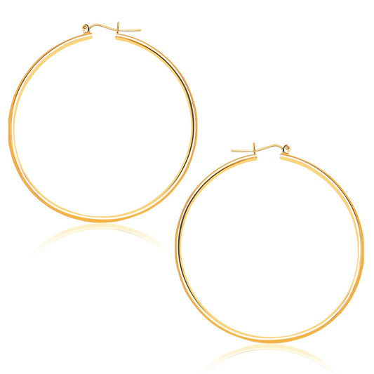 14k Gelbgold polierte Creolen (1,5x45mm)