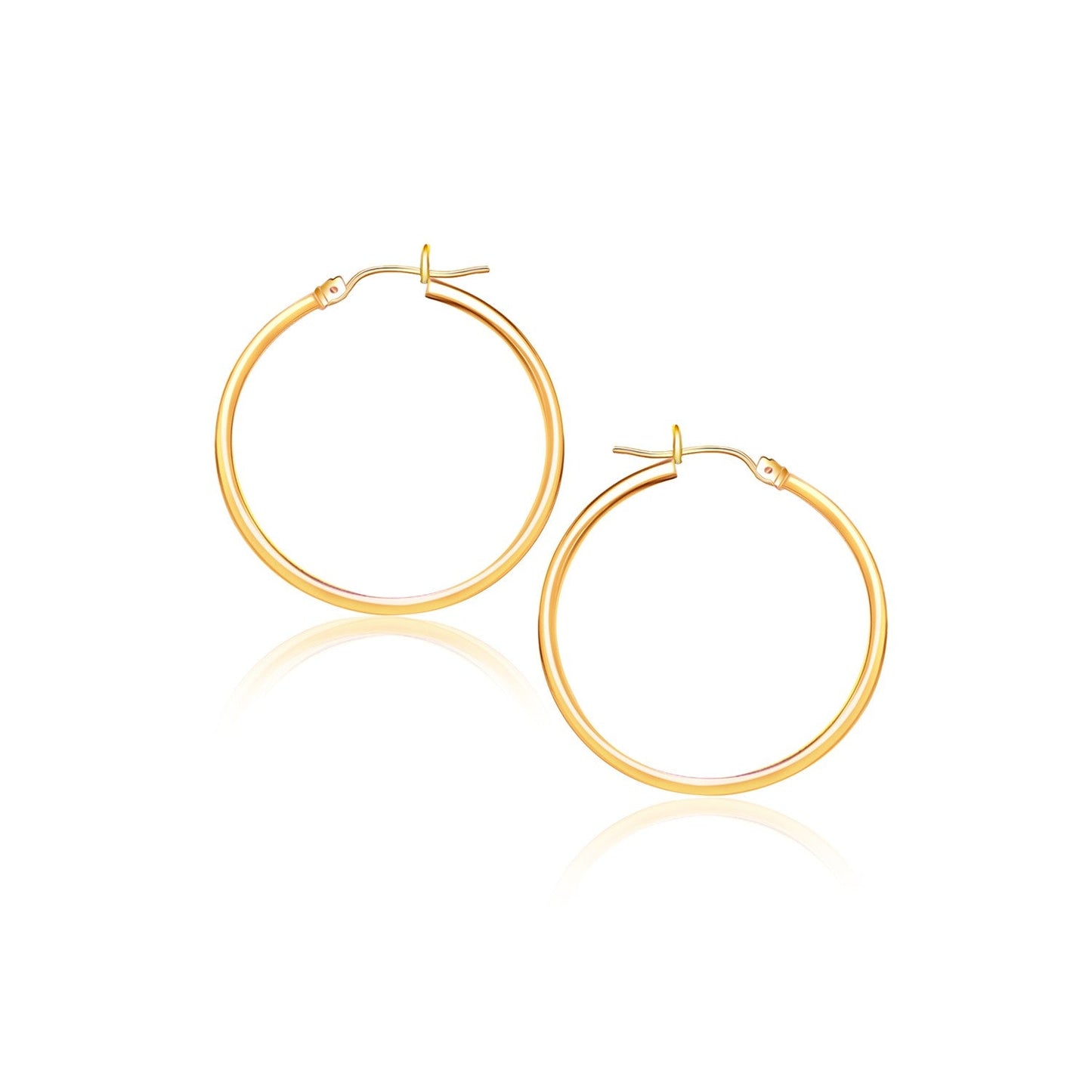 Boucles d'oreilles créoles polies en or jaune 14 carats (2x40mm)