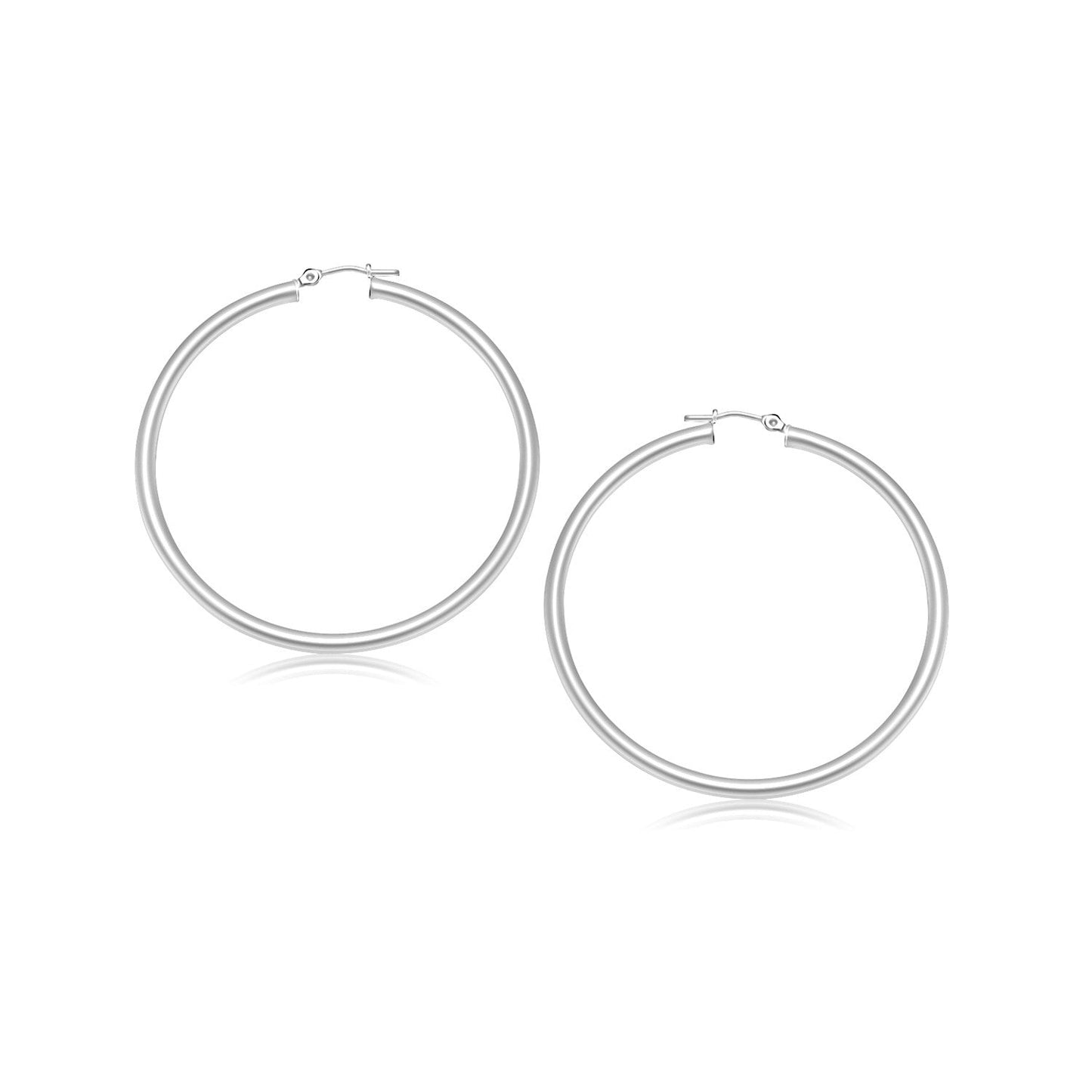 Ohrringe aus 14 Karat Weißgold, poliert (3x25mm)