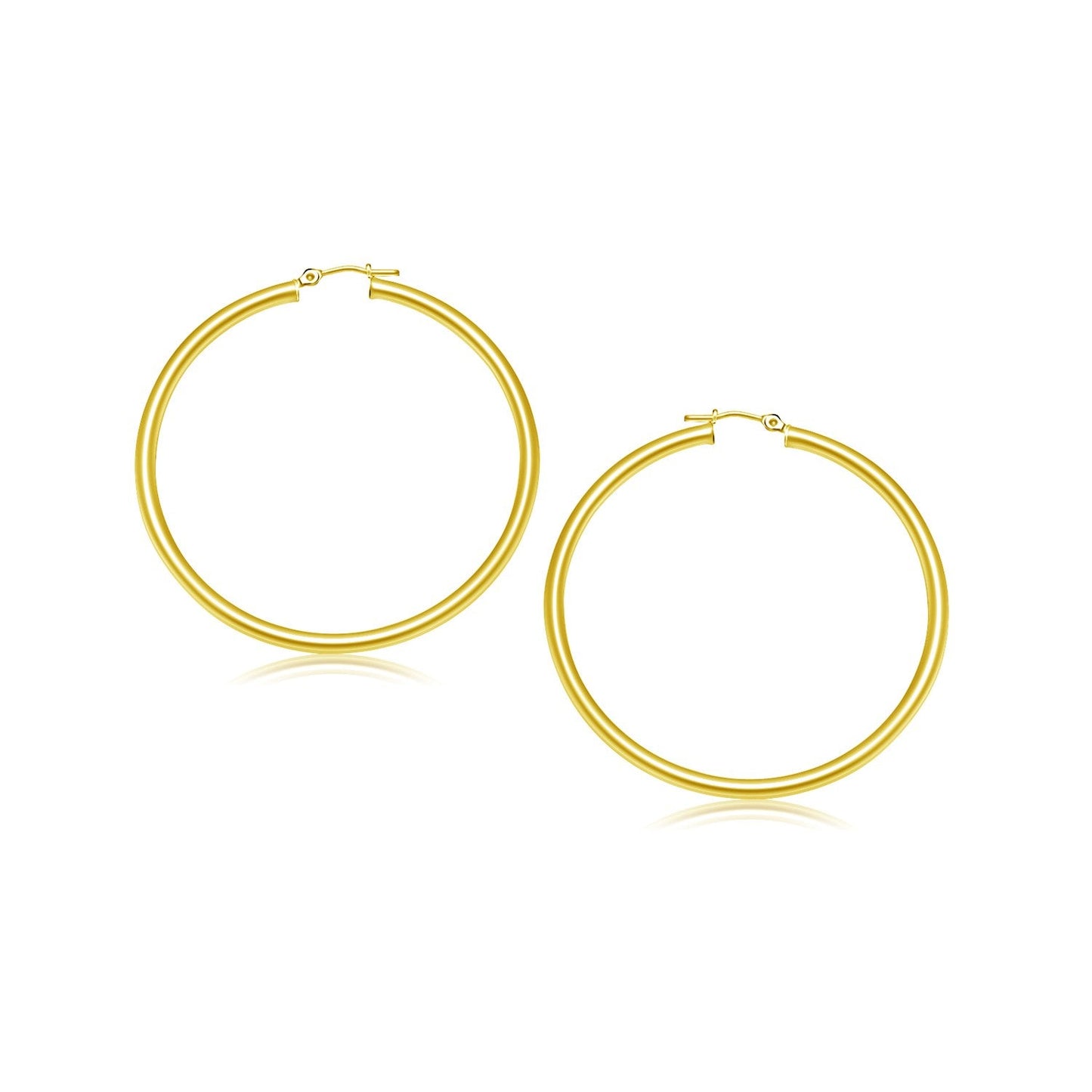 Boucles d'oreilles créoles polies en or jaune 14 carats (3x25mm)