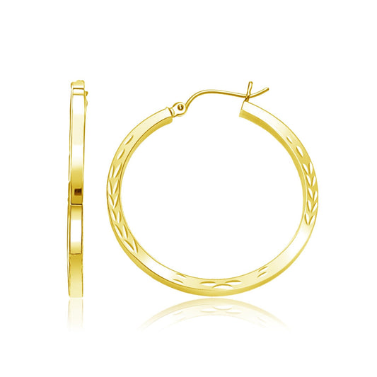 Ohrringe aus 14 Karat Gelbgold mit Diamantschliff (2x35mm)