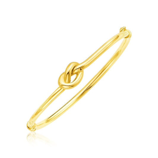 Armreif aus 14 Karat Gelbgold mit poliertem Knoten (9,50 mm)