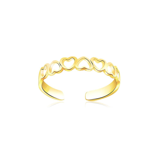 14k Gelbgold Herz Zehenring
