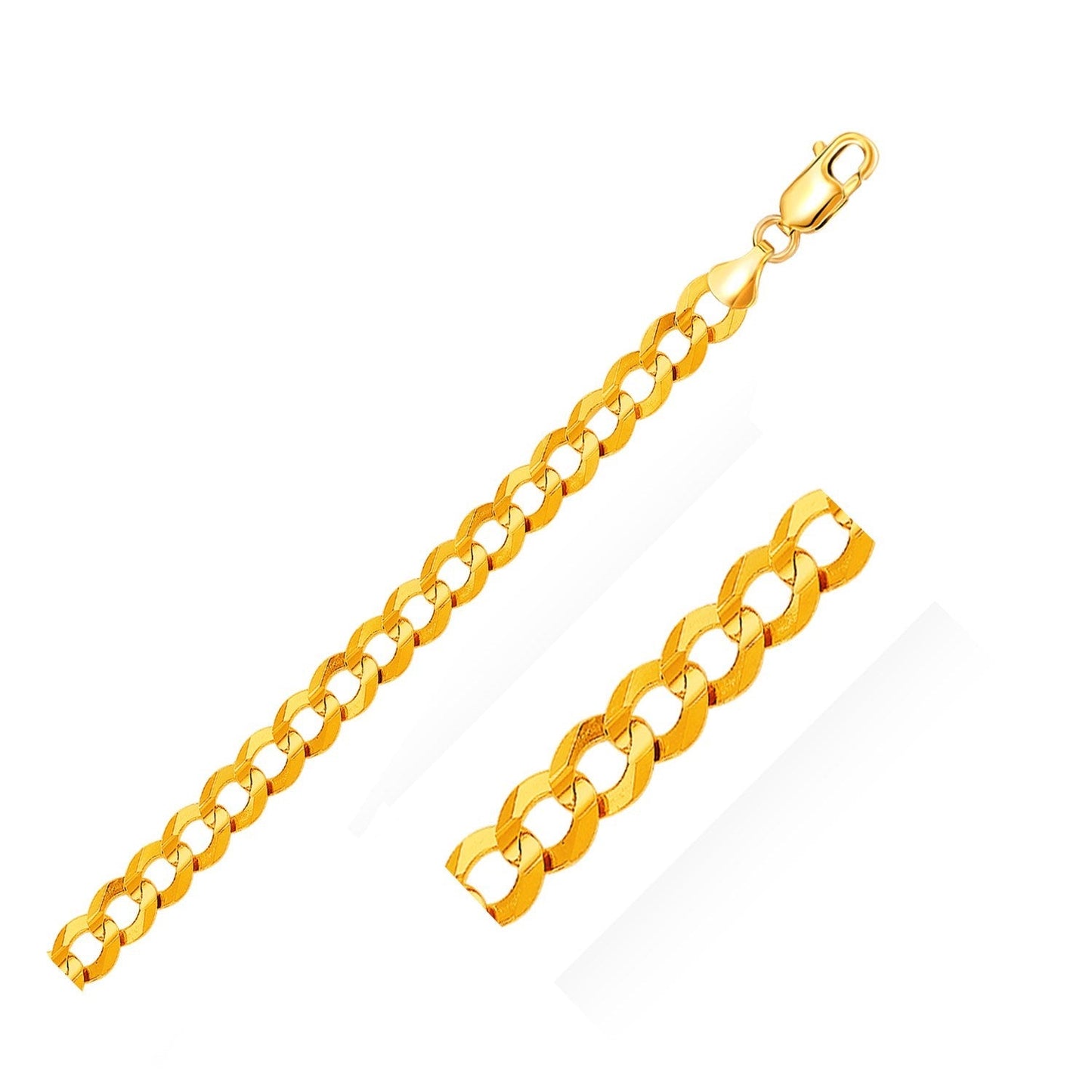 14k Gelbgold Massives Panzerarmband 10,0 mm