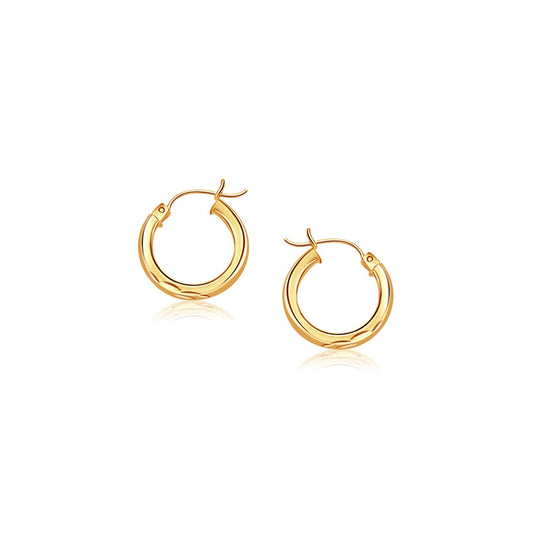 14 Karat Gelbgold Kreolen mit Diamantschliff (3x20mm)