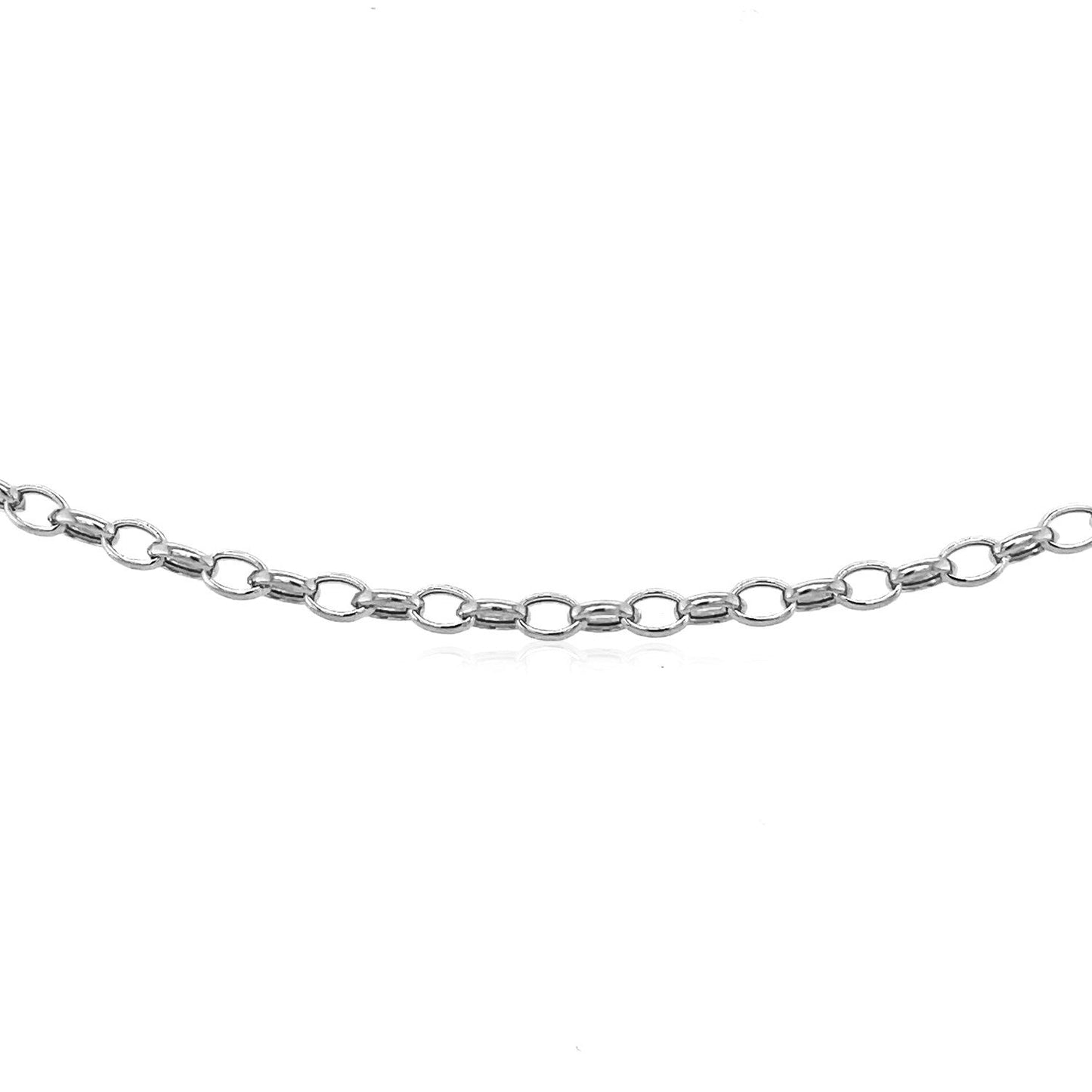 Armband aus 14 Karat Weißgold, Oval Rolo (3,20 mm)