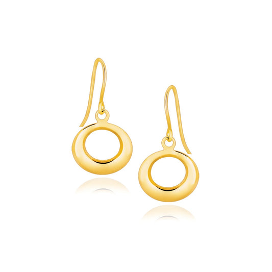 14K Gelbgold Offene Kreis Ohrhänger