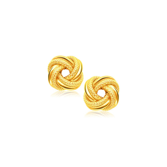 14k Gelbgold Ohrstecker mit Liebesknoten-Design