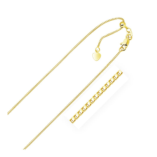 14 Karat Gelbgold verstellbare Kastenkette (0,85 mm)