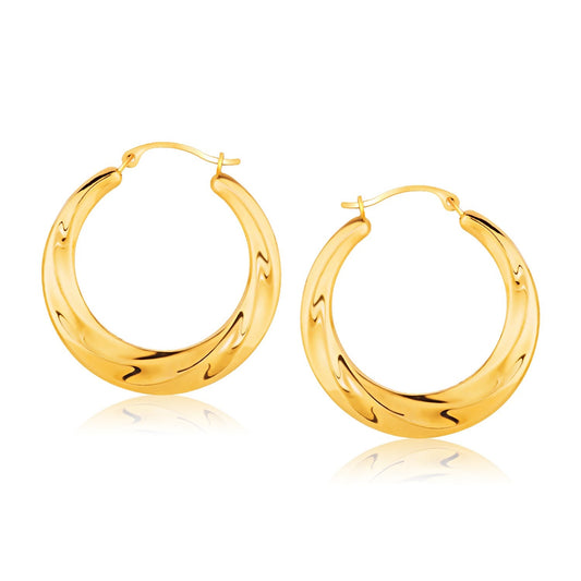14 Karat Gelbgold verlaufend strukturierte Creolen