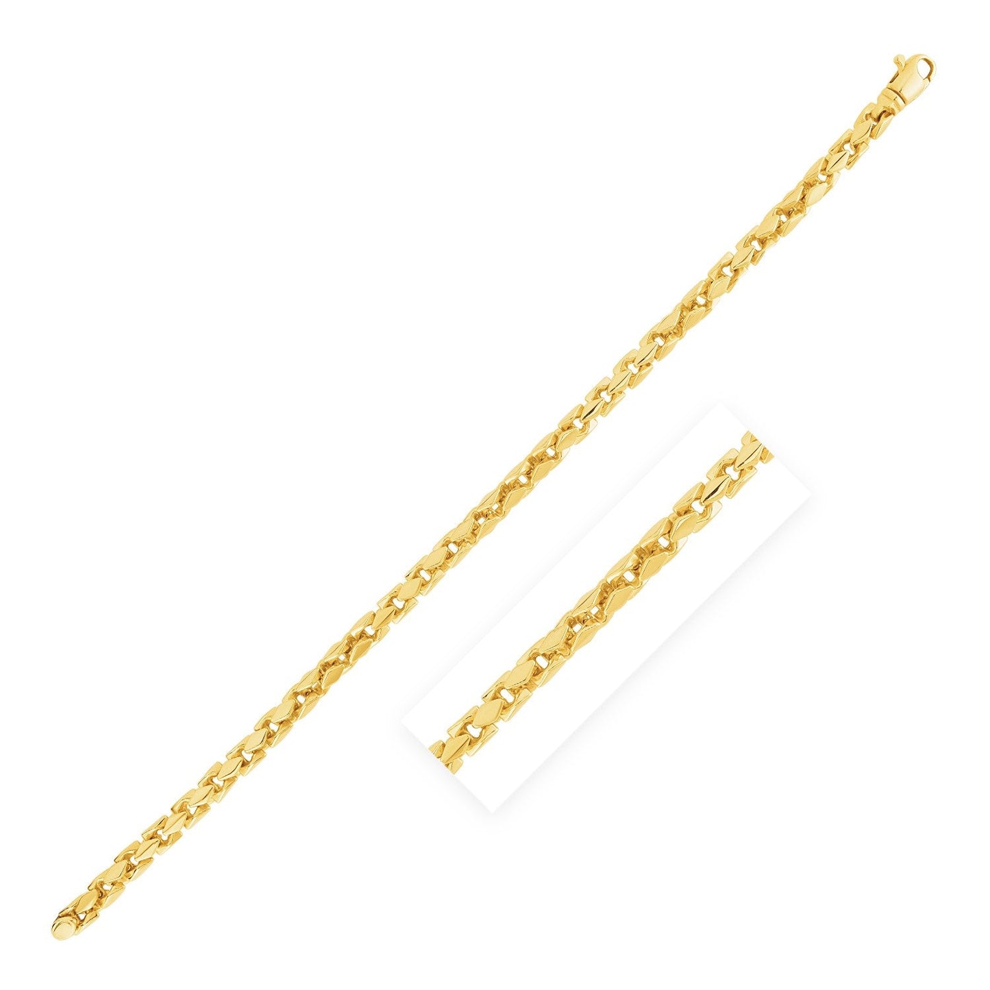 14k Gelbgold poliertes Herren-Kastenarmband (5,0 mm)