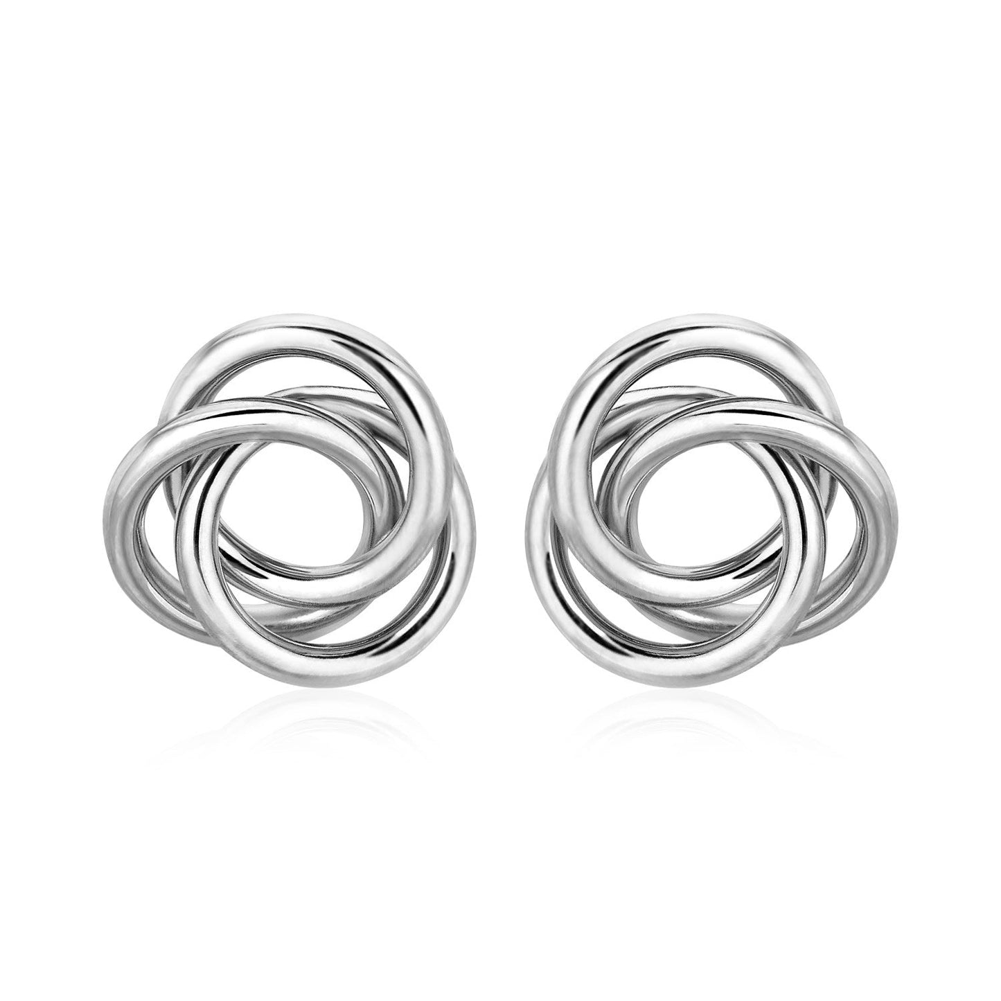 Polierte Open Love Knot Ohrringe aus Sterlingsilber