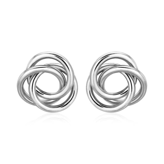 Polished Open Love Knot Earrings in Sterling Silver