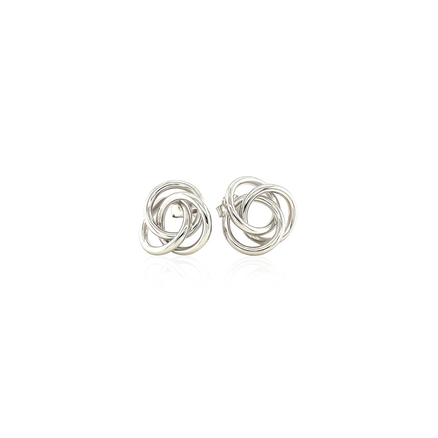 Polierte Open Love Knot Ohrringe aus Sterlingsilber