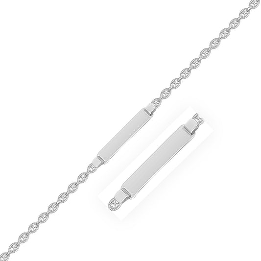 14 Karat Weißgold Figaro-Kette Kinder-ID-Armband