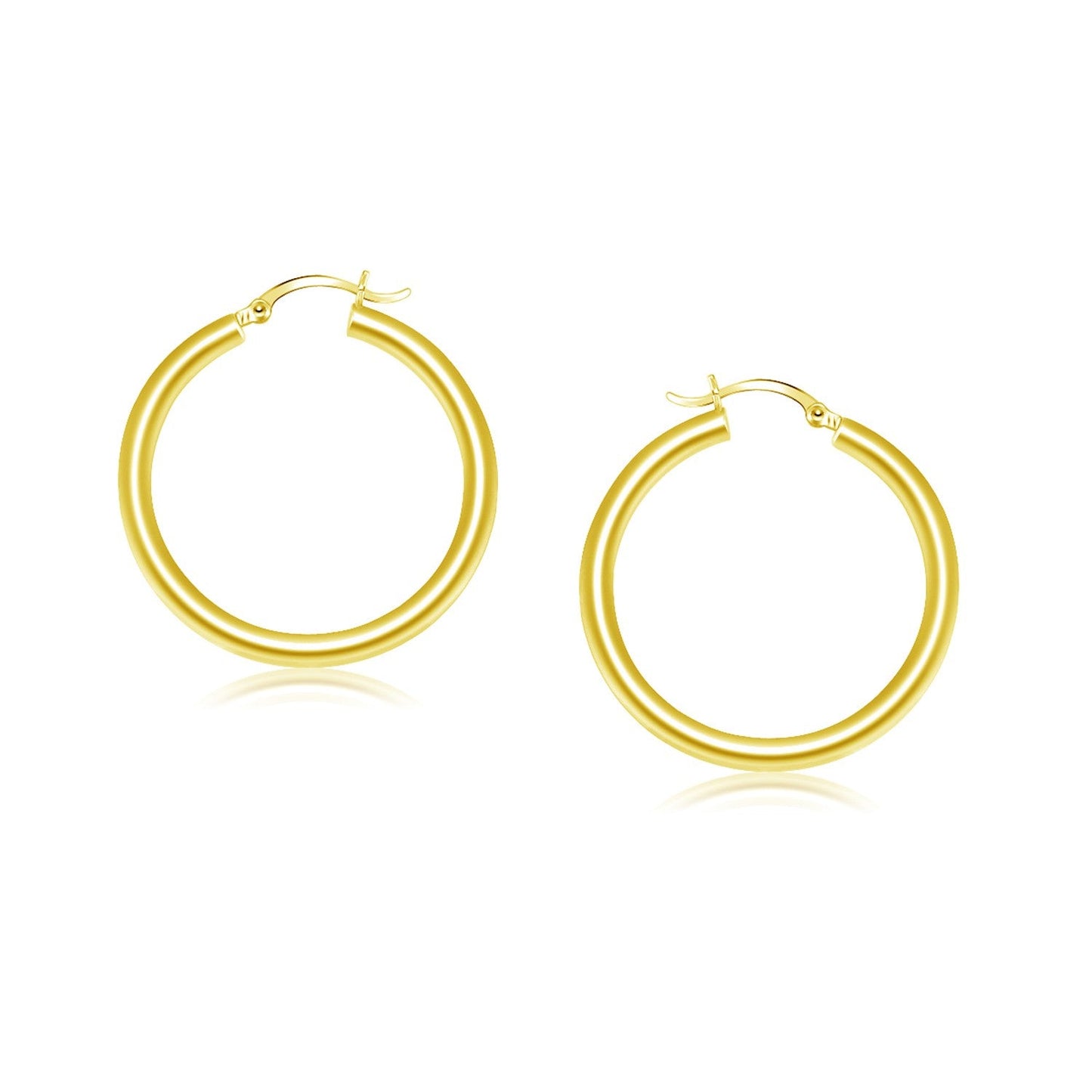 Boucles d'oreilles créoles polies en or jaune 14 carats (4x25mm)