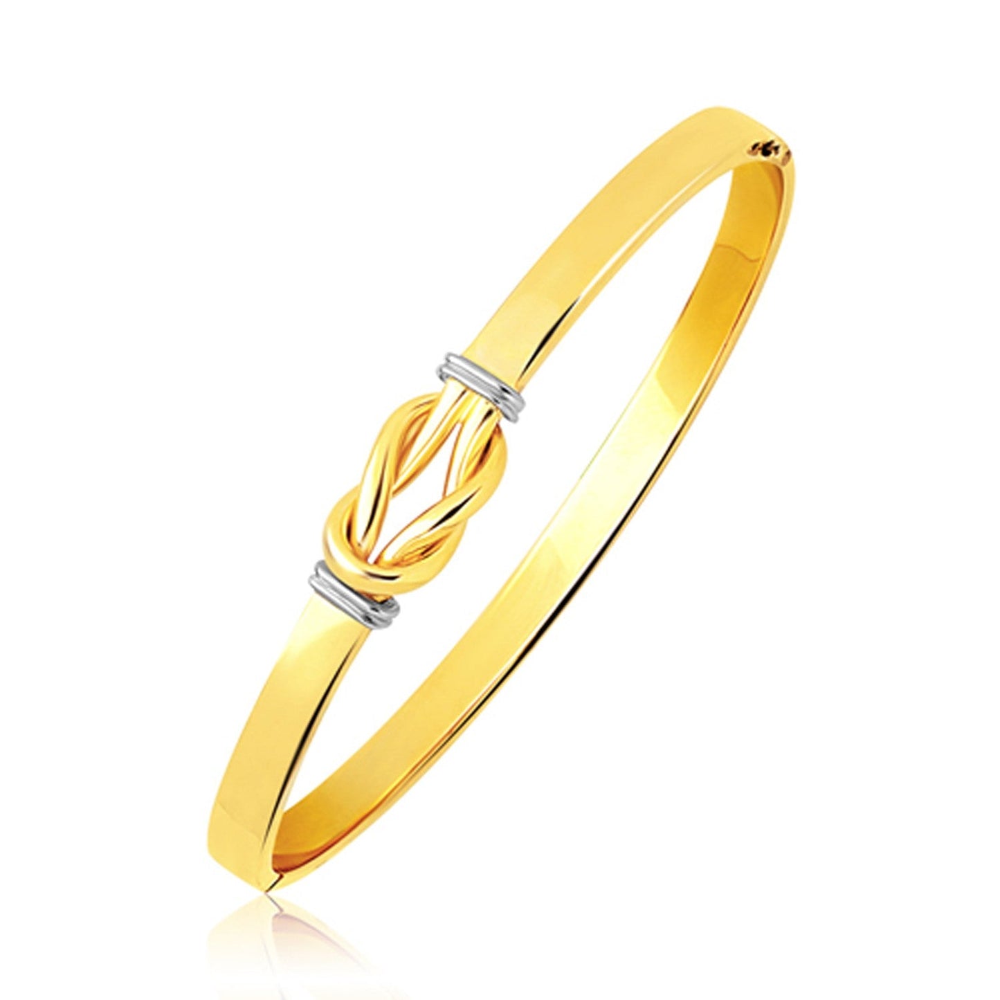 Verschlungener Knoten Armreif zum Hineinschlüpfen aus 14k zweifarbigem Gold (5,00 mm)