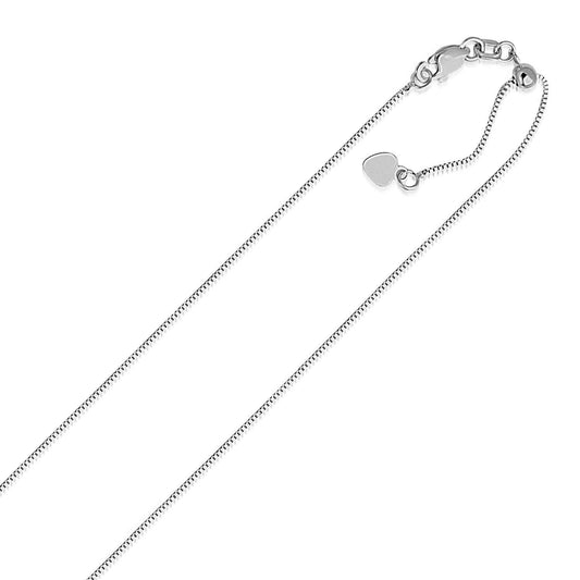 Chaîne maille forçat ajustable en or blanc 14 carats (0,70 mm)
