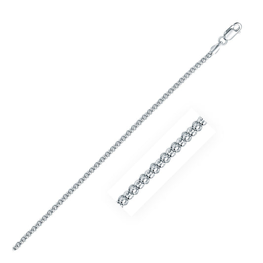Rhodinierte Popcorn-Kette aus Sterlingsilber (2,5 mm)