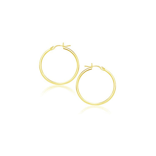 Ohrringe aus 14 Karat Gelbgold, poliert (2x20mm)