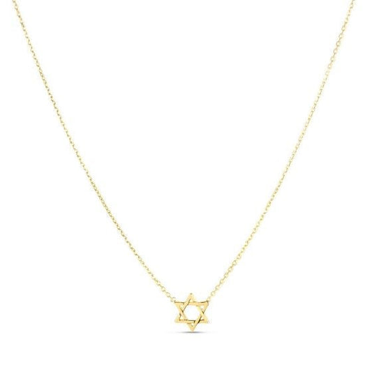 14k Gelbgold Davidstern-Halskette