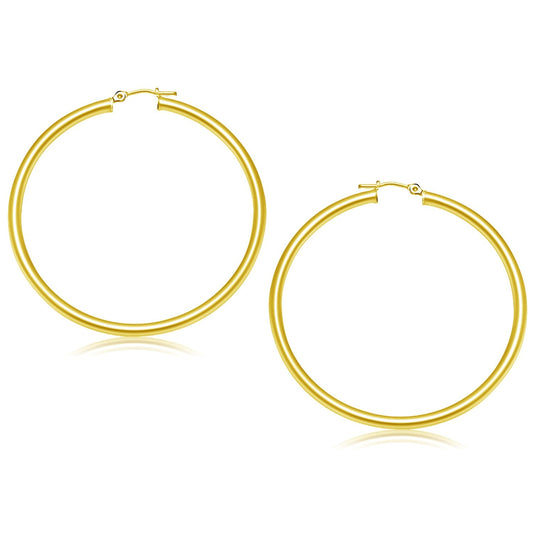 14 Karat Gelbgold Polierte Creolen (3x50mm)