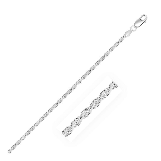 Silberne Diamantgeschliffene Kette im Seilstil (2.90 mm)