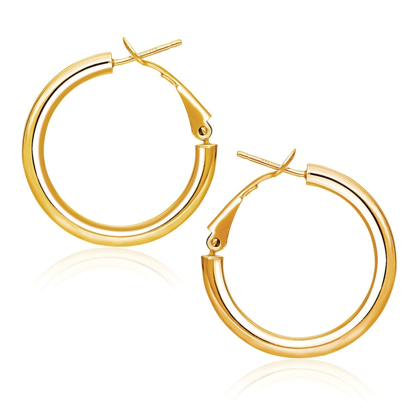 Créoles en or jaune 14 carats très poli (1,98 cm de diamètre)