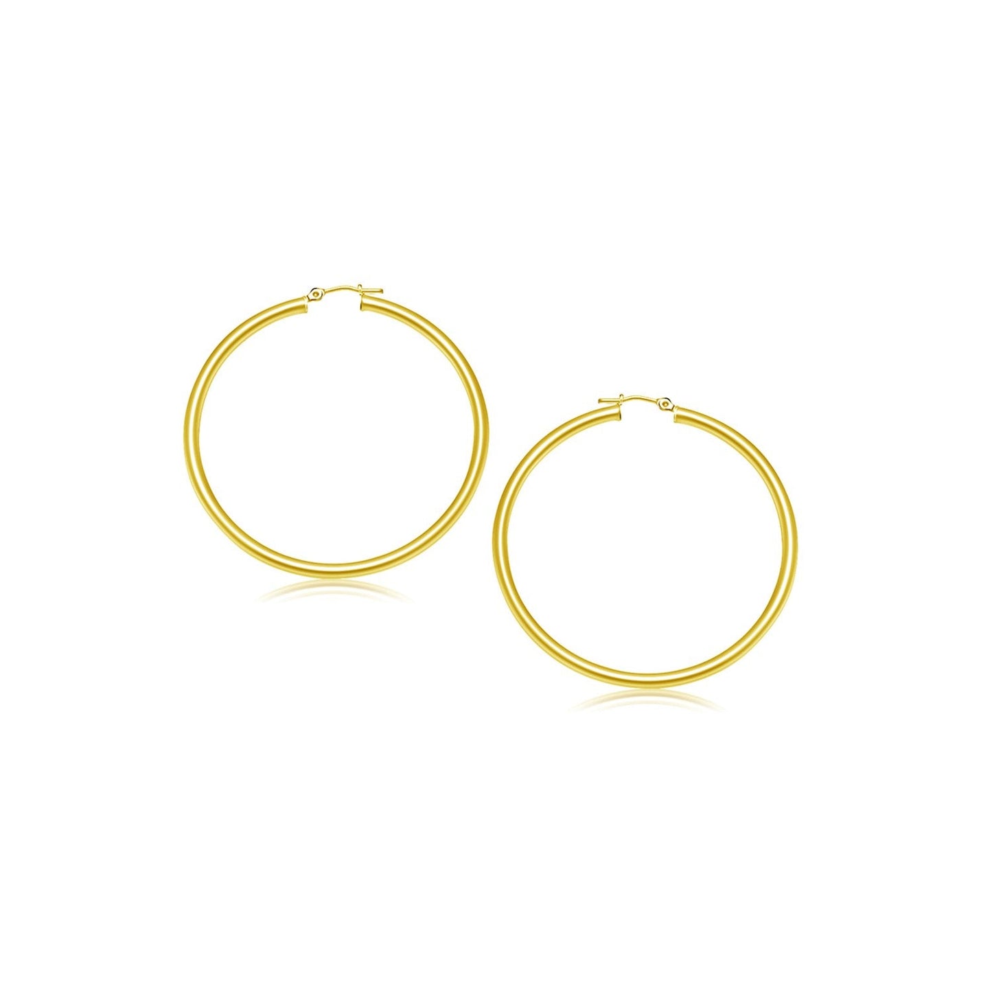 Ohrringe aus 14 Karat Gelbgold, poliert (2 mm)