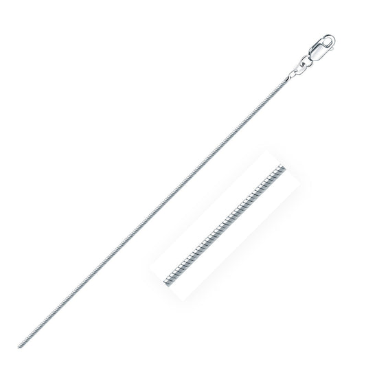 Rhodinierte Schlangenkette aus Sterlingsilber, 1,3 mm (1,30 mm)
